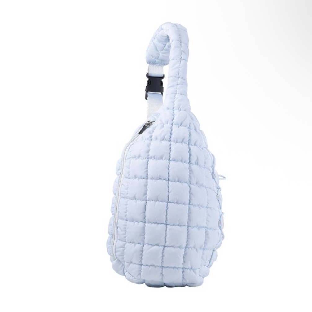 Light Blue Quilted Crossbody Bag